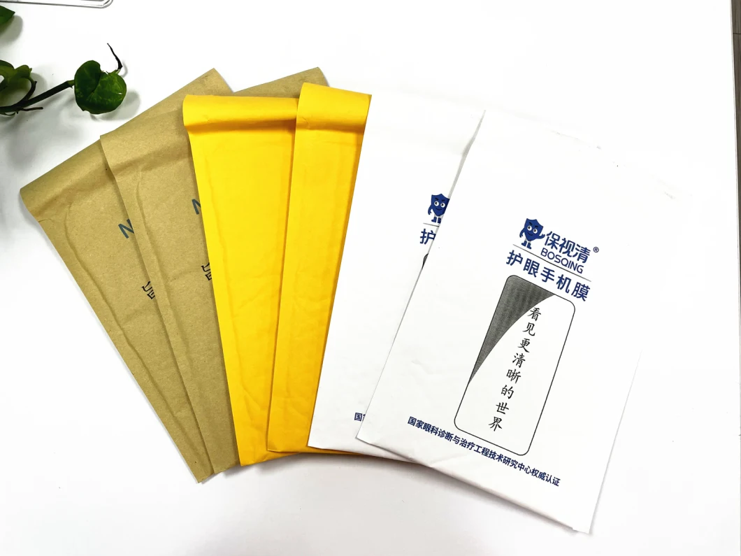 Factory Wholesale Nature Yellow Paper Padded Envelope Kraft Bubble Mailers Small Business Mailing Packages for Jewelry Makeup Supplies E-Commerce