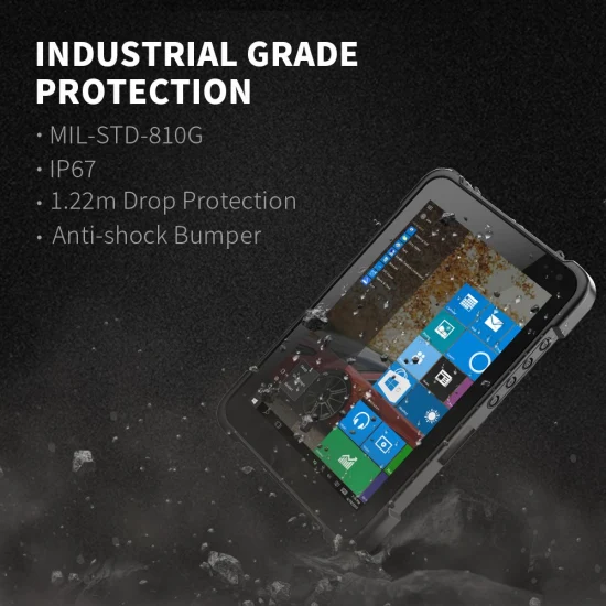 Сканер штрих-кода с соответствием шаблону, IP67, качественный, защищенный от атмосферных воздействий, экстремальный планшетный ПК, 7800 мАч, 8-дюймовый прочный планшет для Android